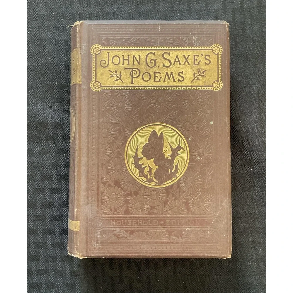 Vintage‎ 1883 John G Saxe Poems Poetical Works Hardcover Houghton Mifflin Book